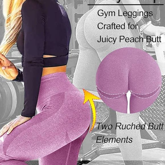 NWT! Women’s juicy peach butt purple/pink leggings, Small - Picture 3 of 6